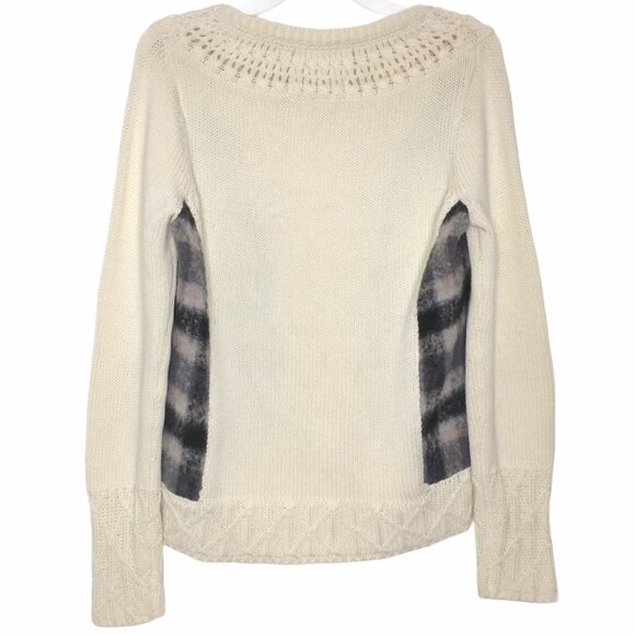 Anthropologie Angel of the North Sweater Plaid Open Knit Accents Wool Lambswool - Picture 3 of 11